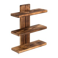 Полка настенная трёхъярусная 40х28х12см обожжённая сосна