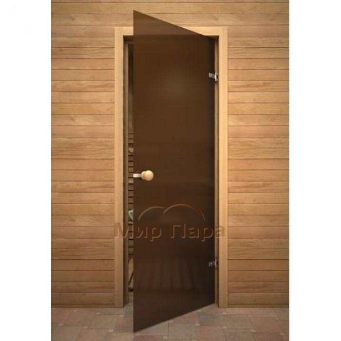 Стеклянная дверь АКМА 800х1900 (бронза матовая, коробка Осина)