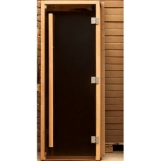 Дверь стеклянная для бани Cooper PREMIUM 2000х815 Бронза матовая (коробка ольха)