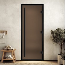 Doorwood 2100x900 (хамам Престиж, бронза матовая, коробка алюминий) в черном профиле