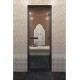 Doorwood 1800x700 (хамам, сатин, коробка алюминий) в черном профиле