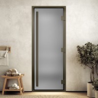 Doorwood 1900x800 (хамам Престиж, сатин, коробка алюминий) в бронзовом профиле Doorwood 1900x800 (хамам Престиж, сатин, коробка алюминий) в бронзовом профиле
