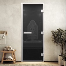 Doorwood 1800x710 (хамам, графит, коробка алюминий) без порога
