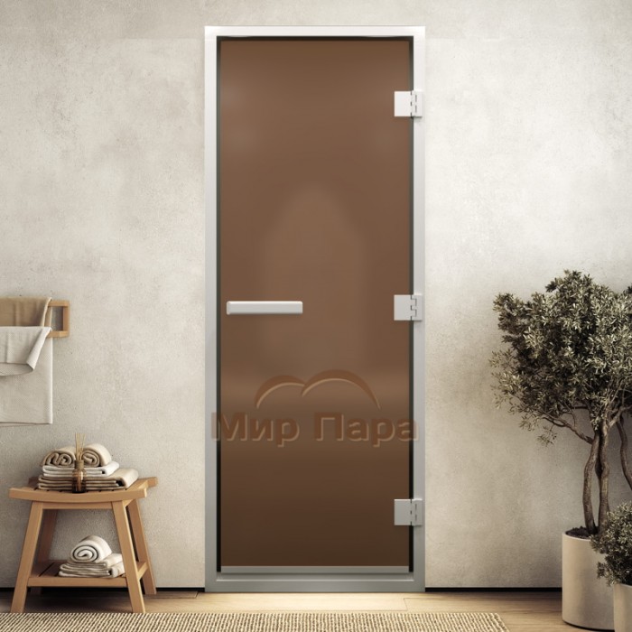 Doorwood 2100x800 (хамам, бронза матовая, коробка алюминий)