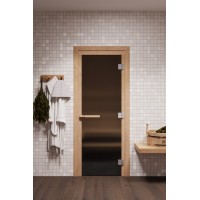 Дверь стеклянная для бани Cooper PRO 1900х715 Бронза матовая (коробка ольха)