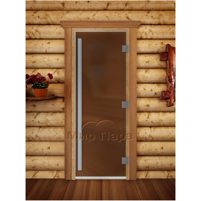 Doorwood 1900x700 (Престиж, бронза матовая, коробка лиственная) правая