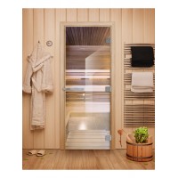 DoorWood 700x1900 ЭТАЛОН (прозрачная, 10мм, коробка лиственная)