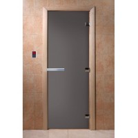 DoorWood 800x2000 "Затмение" (Графит матовое, коробка лиственная, алюминиевая ручка)