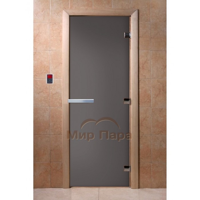 DoorWood 800x2000 "Затмение" (Графит матовое, коробка лиственная, алюминиевая ручка)