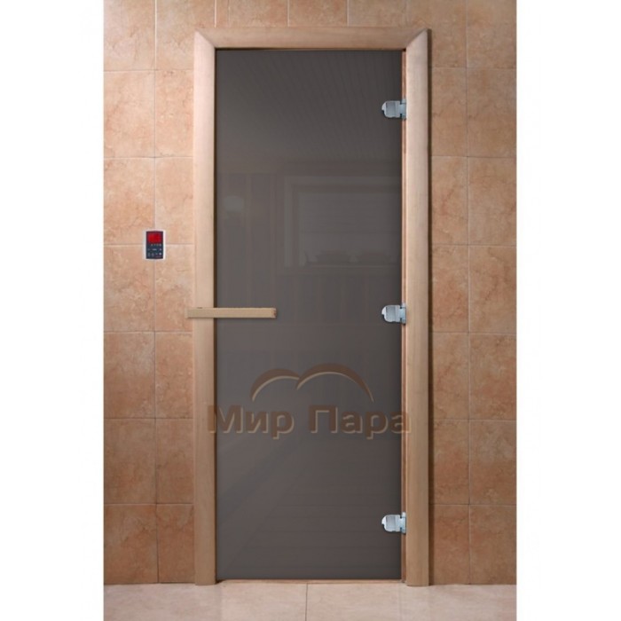DoorWood 700x1700 "Сумерки" (Графит прозрачное, коробка лиственная)