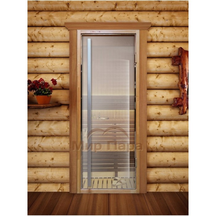 Doorwood 1900x700 (Престиж Flash Royal, прозрачная, коробка Ольха)