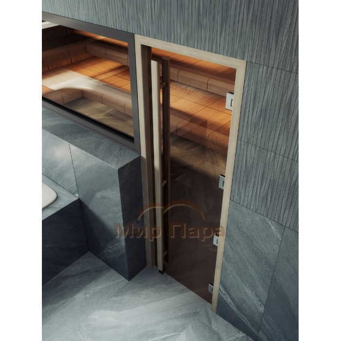 Doorwood 1900x700 (Престиж Легенда Маятниковая, бронза матовая, коробка массив дуба)