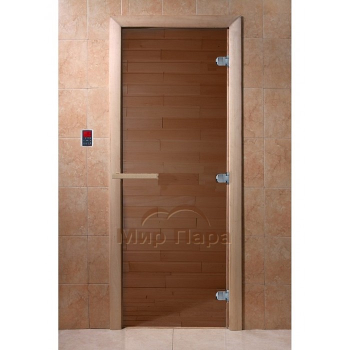 Дверь DoorWood 800x1800 "Теплый день" (бронза, коробка Лиственная)