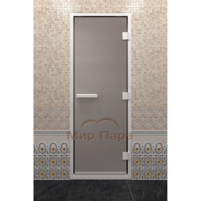 Дверь для хамама Doorwood 1900x700 (хамам, сатин, коробка алюминий)