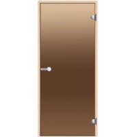 Дверь Harvia стеклянная 8/19 коробка ольха, бронза