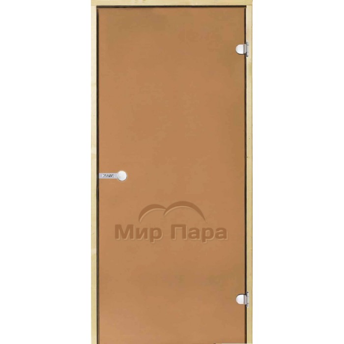 Дверь Harvia стеклянная 8/19 коробка сосна, бронза