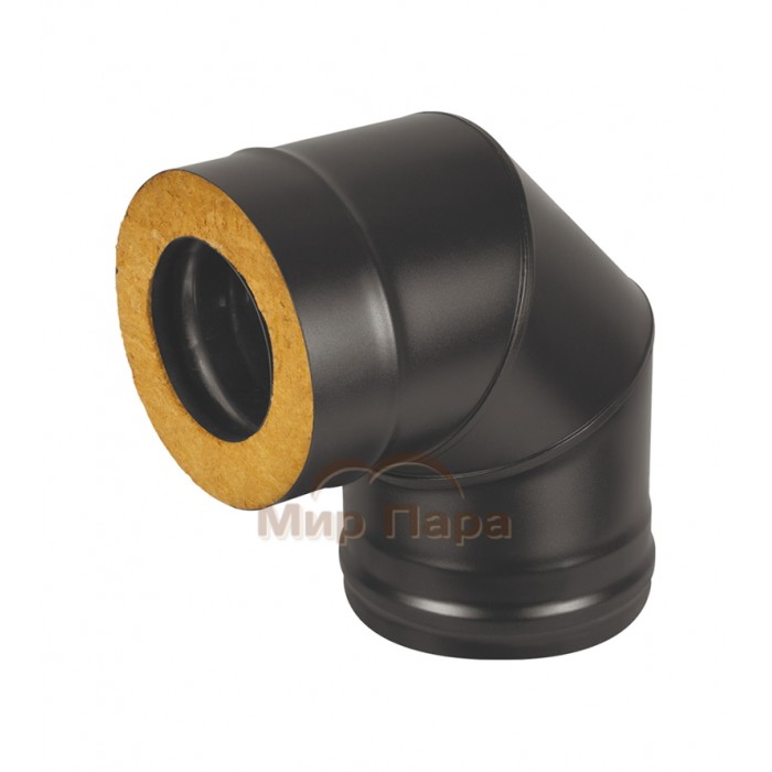 Сэндвич-колено BLACK (AISI 430 0,8мм/оц) 90° 3 секции д.115х200