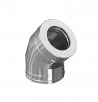 Сэндвич-колено 135° (304/0,8мм + нерж. + ceramics) Ф115х200