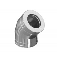 Сэндвич-колено 135° (304/0,8мм + нерж. + ceramics) Ф115х200