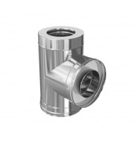 Сэндвич-тройник 90° (304/0,8мм + нерж. + ceramics) Ф115х200