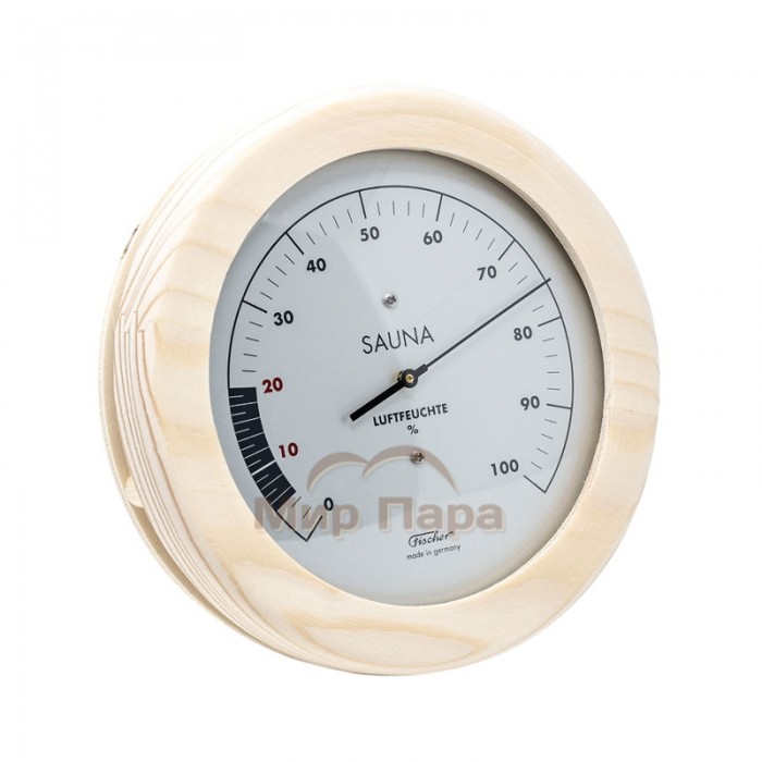 Гигрометр для сауны Fischer в деревянном корпусе, Ø155 мм