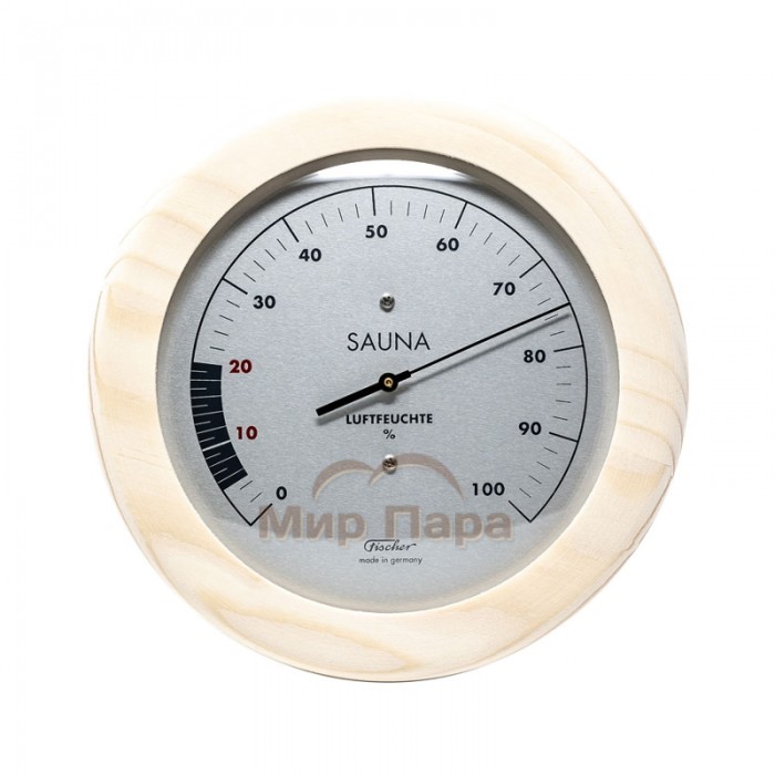 Гигрометр для сауны Fischer в деревянном корпусе, Ø155 мм