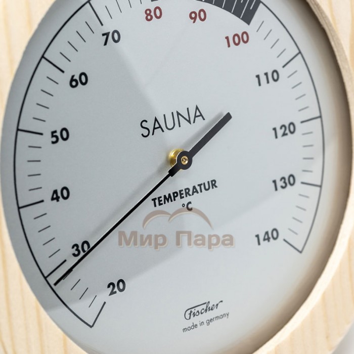 Термометр для сауны Fischer в деревянном корпусе, Ø155 мм
