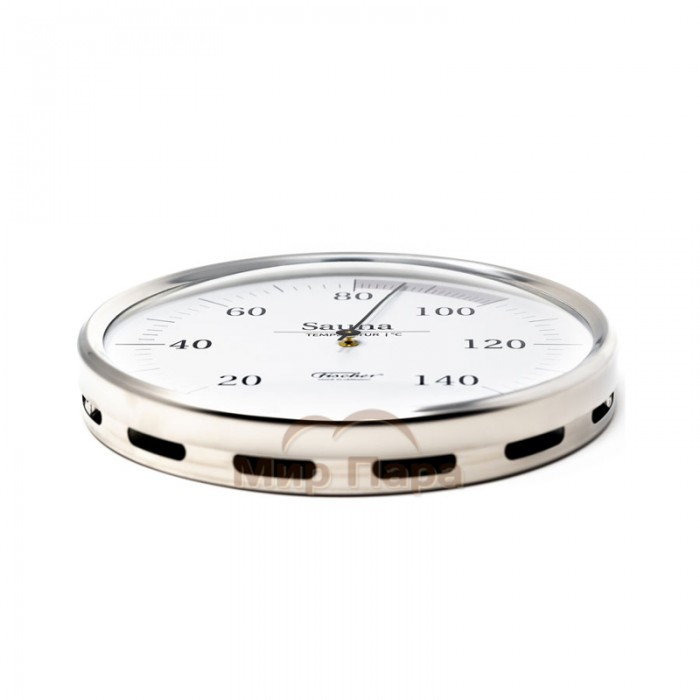 Термометр для сауны Fischer, нержавеющая сталь, Ø130 мм