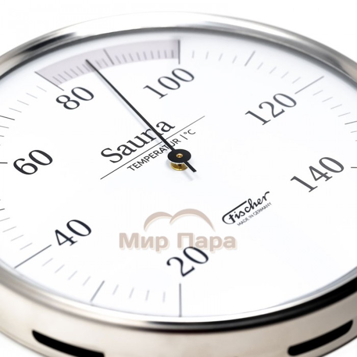 Термометр для сауны Fischer, нержавеющая сталь, Ø130 мм