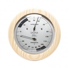 Термометр-гигрометр для сауны Fischer в деревянном корпусе, Ø155 мм