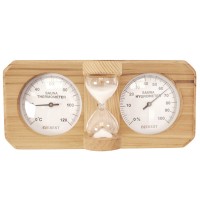 Термогигрометр EVEREST c часами, кедр (TG-06 white)