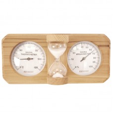 Термогигрометр EVEREST c часами, кедр (TG-06 white)