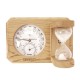 Термогигрометр мини EVEREST c часами, кедр (TG-09 white)