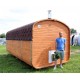 Баня квадро-бочка ComfortProm 5 метров с печным узлом, предбанником и помывочной + терраса 0,5м