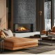 Каминная топка Kratki FLOKI L левая 12кВт Ø200 черный thermotec