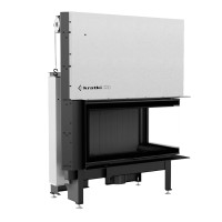 Каминная топка Kratki NADIA 14 правая 14кВт Ø200 с подъемом, черный thermotec