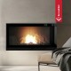 Каминная топка Kratki NADIA 14 правая 14кВт Ø200 с подъемом, черный thermotec