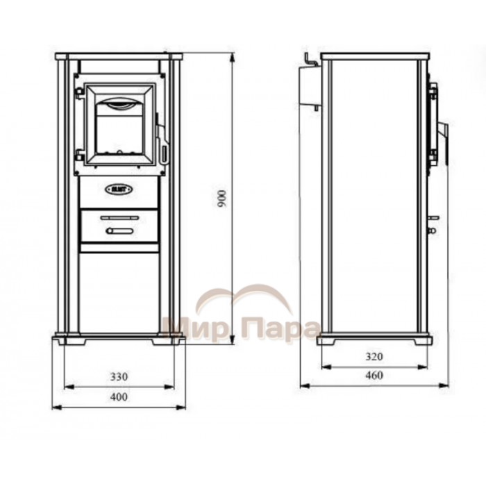 Печь-камин Blist Berna Lux красная