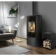 Печь камин Kratki AB ENYO R 5.5кВт Ø100/150 черный thermotec