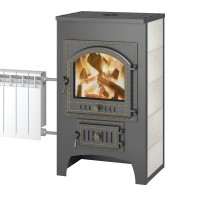 Печь-камин Везувий ПК-01 (205) c плитой и Т/О бежевый