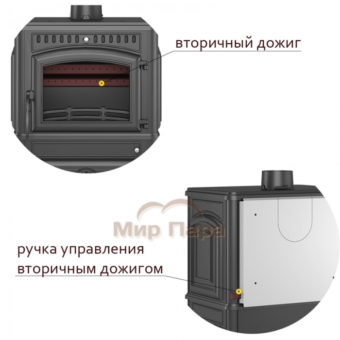 Печь-камин Везувий LV-12 S Антрацит