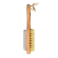 Щетка деревянная, двусторонняя с пемзой, 18 см