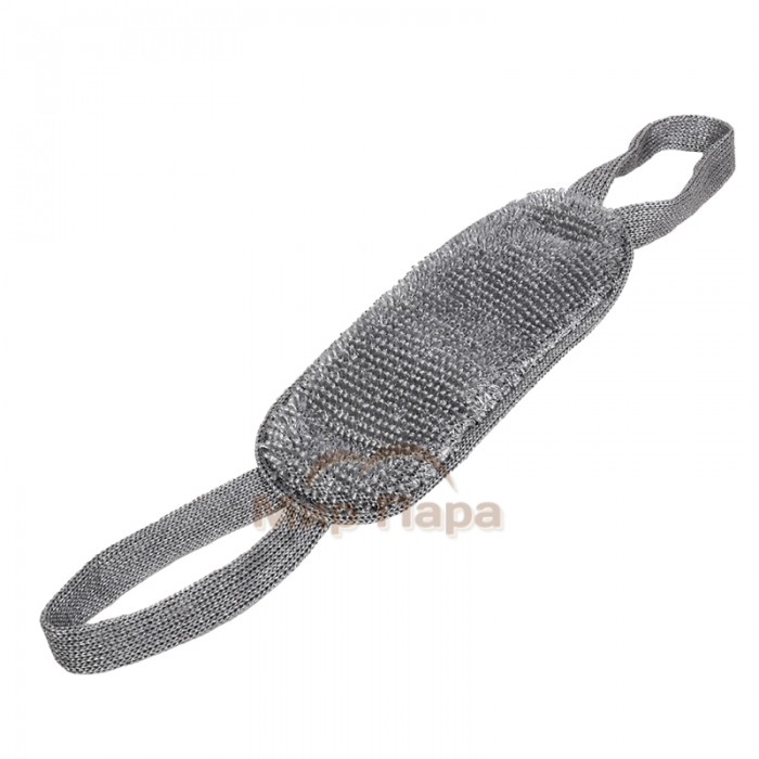 Мочалка из полипропилена «Мужская» двухсторонняя 37х13 см (57х13 см с ручками)