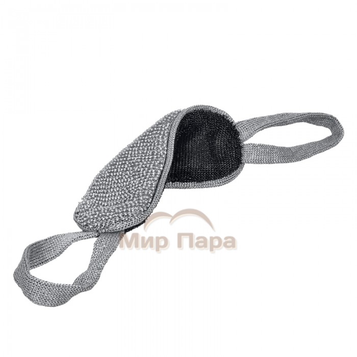 Мочалка из полипропилена «Мужская» двухсторонняя 37х13 см (57х13 см с ручками)