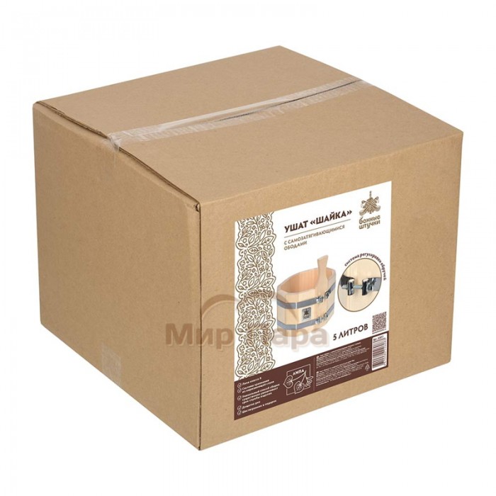 Ушат Шайка из липы, система регулировки обручей (5 л.)