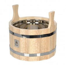 Ушат «Цветы» 9 л, с нержавеющей вставкой, система регулировки обручей