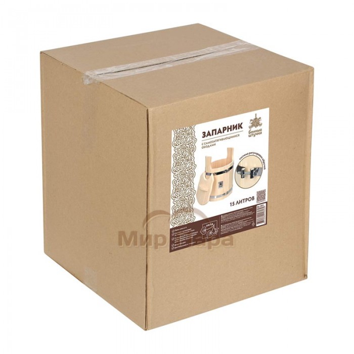 Запарник 15 л, с крышкой, система регулировки обручей, липа