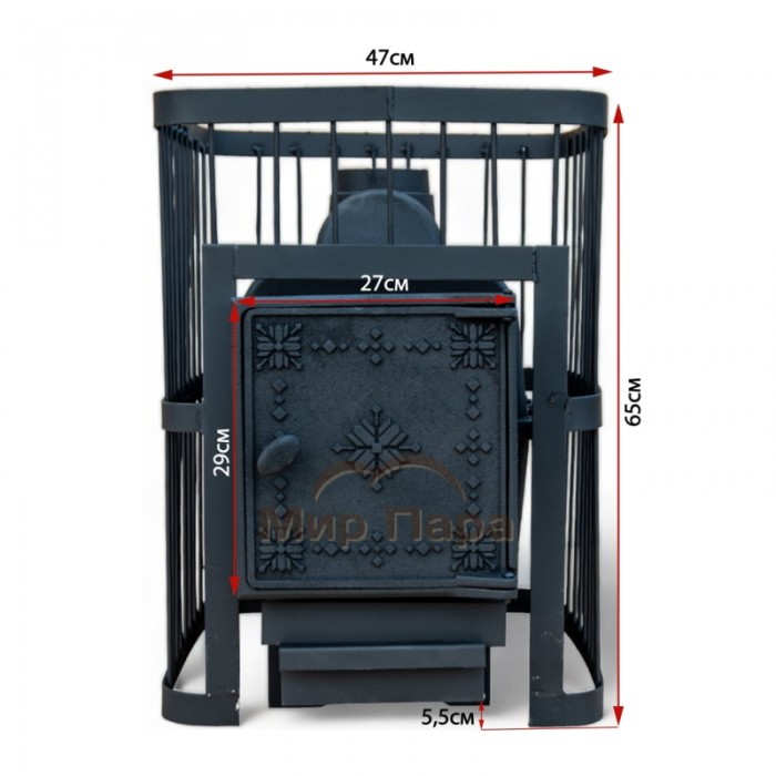 Печь банная ComfortProm «РЕТРО» ЧУГУН, без выноса, до 26 кубов, без стекла