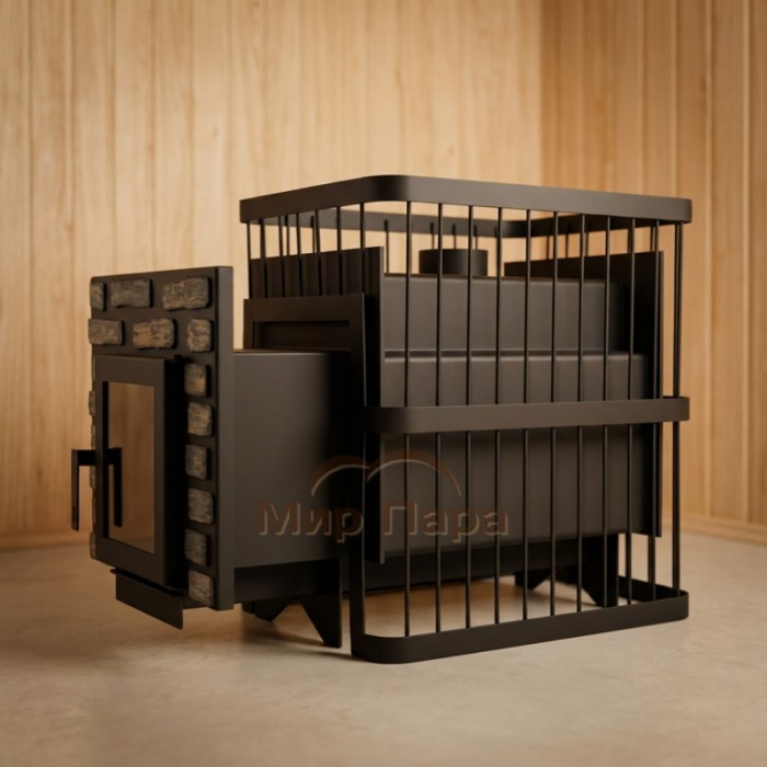 Печь банная ComfortProm СТАЛЬ 8 мм, до 26 кубов, со стеклом, декор