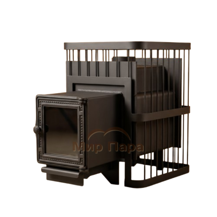 Печь банная ComfortProm СТАЛЬ 8 мм, до 16 кубов, чугунная дверь со стеклом